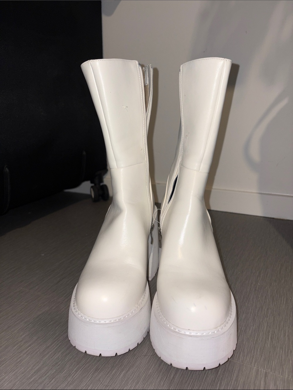 Women’s White Platform Ankle Boots